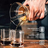 Pour Over Coffee Maker,Reusable Glass Coffee Pot Manual Dripper Brewer Hand Drip with Stainless V1188-YT-A-487