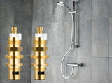 Ceramic Shower Stem Replacement 2 Piece Brass Body 4.5 Inch Set for Shower Repair and Bathroom Tub V1366-AZ2-W-16954