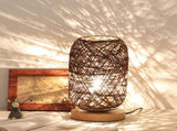 1pc Night Light Bedside Lamp Nightstand Lamps Wood Large Rattan Table Lamp Led Desk Light Led V1192-AZ-W-10719
