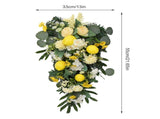 Spring Lemon Wreath Artificial Lemon Teardrop Wreath with Peony Flowers Green Leaves Decorative V1294-YM0523-220323TW02-2