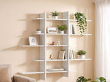 Artiss 15-Section Wall Mounted Display Shelf, Floating Bookshelf for Books and Decor, Extra Thick E1 FUR-S-WALL-04-WH