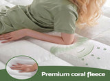 Giselle Bedding King Single Mattress Topper 5cm Coral Fleece TOPPER-FLEECE-5-KS
