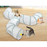 Gray Faucet Shaped Pet Tunnel Toy Collapsible Play Channel with Interactive Design for Cats V1192-AZ-W-24113