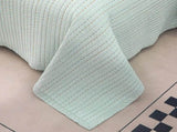 100% Cotton Embossed Mint Stripe Elysian Coverlet Bedspread Set V745-MMPAC061129Q13U