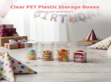 100PCS Clear Plastic Storage Boxes, 2" x 2" x 5.9" Transparent Present Boxes with Protective Film, V1192-AZ-W-18360
