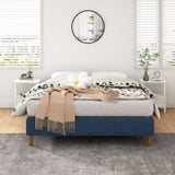 Metal Bed Frame Mattress Foundation Blue Queen V264-BFS-207F-BLU-QU-1