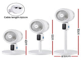 Devanti Pedestal Fan W/ Remote 3 Speed 12H Timer Height Adjustable Cooling Fan PF-RC-01R-WH