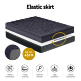 Giselle Bedding 3-Zone Pillowtop Mattress Topper 1000GSM for Back Pain Relief Washable with 45cm TOPPER-3ZONE-CHAR-D