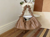 Brown Pleated Handheld Underarm Bag - Stylish & Spacious Tote for Everyday Use V888-ELOSUNG33029