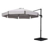 Instahut 3m Outdoor Umbrella w/Base Cantilever Beach Roma 360 Degree Tilt Grey UMB-ROMA-F-50N-GR