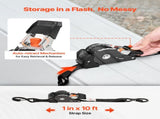 Retractable Ratchet Straps, 25.4 mm x 3 m, Tie Down Straps with S Hooks, 544 kg Break Strength, 4 V952-SXGJLD1INCH1LTOCP001V0