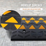Rubber Curb Ramp 2 Pack, 15.2 cm Rise Height Heavy-Duty 15 tons Load Capacity Threshold Ramps, V952-SJDLYPDGB2197XHMWV0