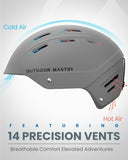 OutdoorMaster Kelvin II Ski Snow Sport Helmet Adjustable Dial Fit Snowboard Helmet for Men Women & V1168-KEL-SKI-GR-M