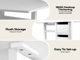 Artiss Dining Table and Chairs Set 5pcs Foldable Kitchen Furniture with 2 Drawers Black and White DSET-CHANGE-DIN-2602-BKX4