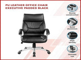 PU Leather Executive Office Chair Ergonomic Swivel Computer Desk Chair in Black V63-774975