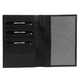 Pierre Cardin Leather Passport Holder Cover Wallet w/ RFID Protection - Black V563-PC3907-BLACK