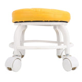 Low Roller Seat PU Leather Low Stool Mute Wheel Swivel Low Height Round Roller Chair for Home Office V1294-YM0901-3116240026813