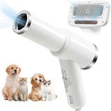 2-in-1 Pet Hair Dryer with Straightening Brush Adjustable Temperature for Small Animals V1188-MS-710-130