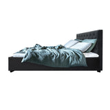 Artiss Bed Frame Queen Size Gas Lift Charcoal VILA BFRAME-E-VILA-Q-CHAR-AB