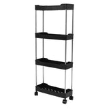 Slim Rolling Storage Cart 4 Tier Bathroom Organizer Mobile Shelving Unit Utility Cart Tower Rack for V1294-YM0901-3117240164212