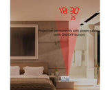 Desk Snooze LED Digital Backlight Date Function USB Charge Alarm Clock Projector-Silver - Silver V1263-JX-387