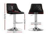 Artiss 4X Bar Stool Wood Swivel Adjustable Kitchen Counter Stool Leather Black BA-TW-T4061-BKX4