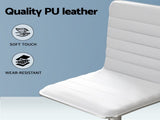 Artiss Computer Desk 120cm Executive Office Chairs Set PU Leather Low Back White MET-DESK-120-REPL-WH
