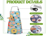 3 Pack Floral for Women,Adjustable Chef Apron with Flower Pattern,Waterproof Kitchen Cooking V1192-AZ-W-31852