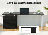 Artiss Computer Desk Drawer Black 140CM DESK-140M-BK-AB