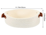 HOOWIFFY White Woven Storage Basket with Handle for Everyday Home Organization and Storage Solutions V1189-WXFWAL-20260326-02683