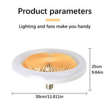 Aoresac Mini Ceiling Fan with Silent LED Ceiling Fan Remote Control Enclosed E27 Socket Fan V1294-YM0901-HB0044
