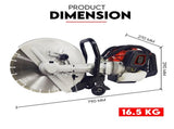75CC Petrol Demolition Saw Concrete Cut Off Wet Demo Cutter Road Brick 350MM V379-CUTOFSAW05