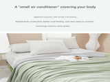 Beige Breathable Cotton Summer Quilt - Lightweight Cooling Blanket for Air-Conditioned Rooms V888-ELOSUNG16819