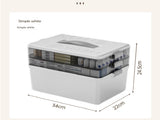 Cream white Large 3 Layer Medicine Storage Box Portable First Aid Kit Organiser with Handle Multi V888-ELOSUNG40667