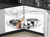 Shelf Rack for Spices 2-Shelf Under Sink Storage Blind Corner Carousel Kitchen Cabinet Organizer V985-KITCHENORGANIZER