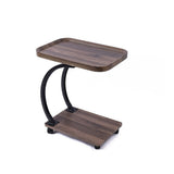 C-Shaped Corner End Table with Wheels Sofa Side V63-955141
