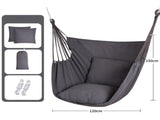 Grey Oversized Hanging Swing Chair Canvas Hammock 2 Pack 45 x 45CM Pillows Set V888-ELOSUNG55282-3