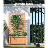 Green Fingers Garden Bed Wooden 64x35x115cm Planter Raised Box Container Trellis GARDEN-WOOD-PANEL-58