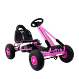 Rigo Kids Pedal Go Kart Ride On Toys Racing Car Rubber Tyre Pink GKRT-F1A-PK