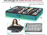 2 Pack Shoe Storage Bag With Clear Window - 12 Compartment Shoe Organizer For Under Bed Storage, V1188-MS-227-2114