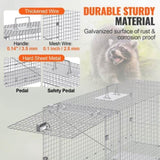 Live Animal Cage Trap, 50" x 20" x 26" Humane Cat Trap Galvanized Iron, Folding Animal Trap with V952-YBL50YC00000VGIXYV0