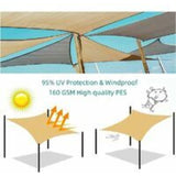Shade Sail Rectangular Shade Sail, Waterproof and Resistant Solar Shade Cloth, for Patio Garden V1237-ZY-528-321
