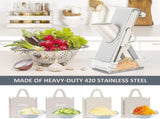 Kitchen secure Mandolin Vegetable Slicer With Adjustable Blades With Container V1263-JX-1938