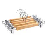 Wooden Hangers Hangers for Clothes Pack of 5 Adjustable Non Slip Clips Grip V1369-AZ3-W-15761