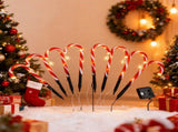 Solar Candy Cane Pathway Lights with Star Accents, 5-Pack Red & White Striped LED Stake Lights, Warm V1341-ZY-RF89AXZH-3PCS