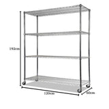 Modular Wire Storage Shelf 1200 x 600 x 1800mm Steel Shelving V63-841341