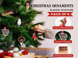 Christabelle Christmas Aussie Animals Pack of 6 Baubles Metal Steel Art Decoration Gift Pack 112_STH258