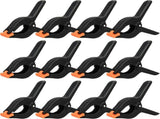 Plastic Spring Clamps Heavy Duty 6 Inch Backdrop Clips for Woodworking and Photography, Black, 12 V1189-LC-RY-00015