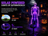 Solar Skeleton Lamp Yard Stake Halloween Decorations Garden Light, 28'' Glow Bones Figurine LED V1107-124-62274-ORG-2PACK