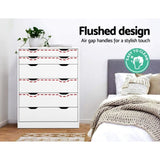 Artiss 6 Chest of Drawers - MYLA White FURNI-G-DT-4D2-WH-AB